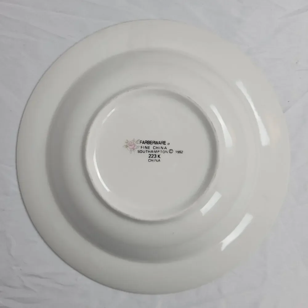 Farberware Fine China Southampton 1992 223K China Bowl Pink Rose Floral Paint